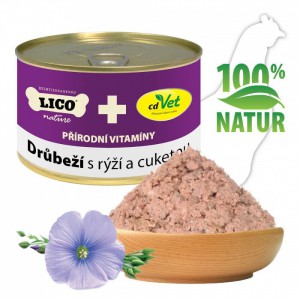 Konzerva pre mačky LICO - Hydina s ryžou a cuketou MENÜ