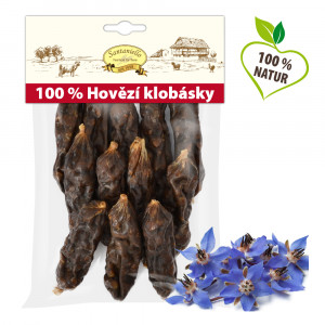 Hovädzie klobásky pre psy 100 g