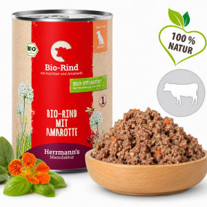 BIO konzerva - Hovädzie mäso s mrkvou a amarantom 400 g