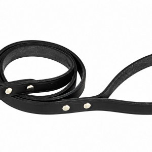 Vodítko kožené čierne 125 cm / 18 mm